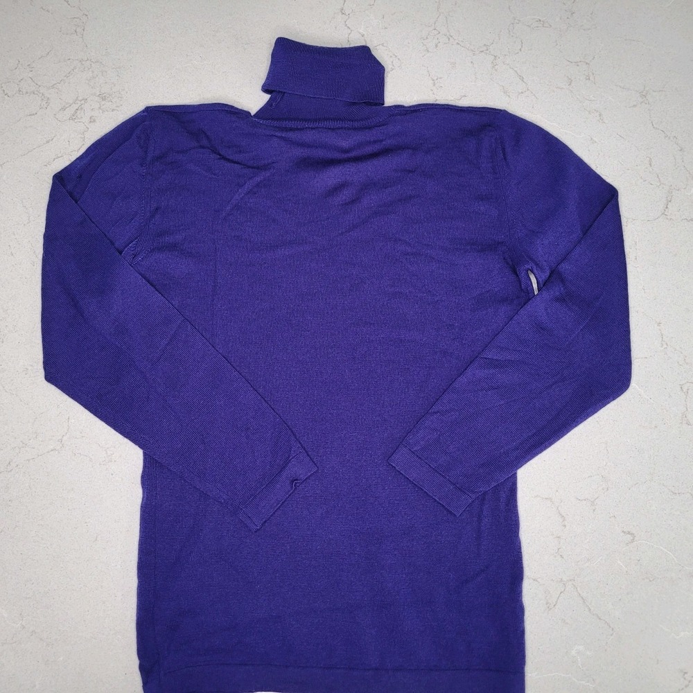 Vintage 1980's Kenzo Paris Purple Turtleneck 100% Wool Sweater Size Medium